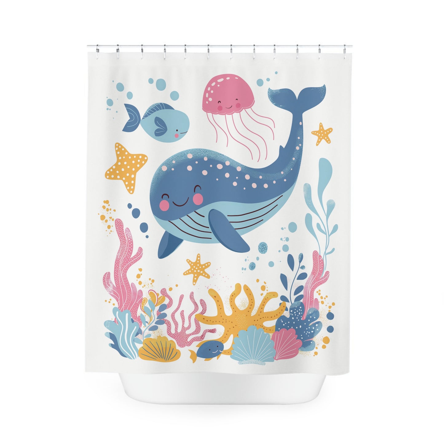 Whale Marine Life Shower Curtain