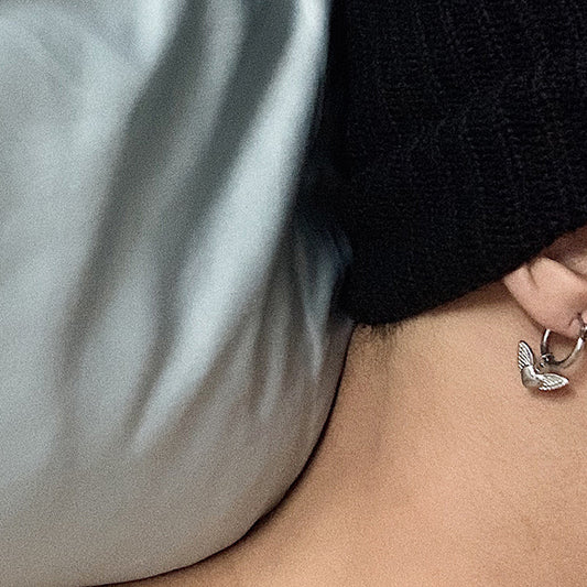 Heart Angel Wings Stainless Steel Earrings Harajuku, KPOP, TikTok Style