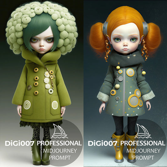 Full Body 3D Punk Realistic Doll Figures Midjourney Prompt