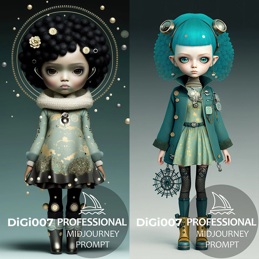 Full Body 3D Punk Realistic Doll Figures Midjourney Prompt