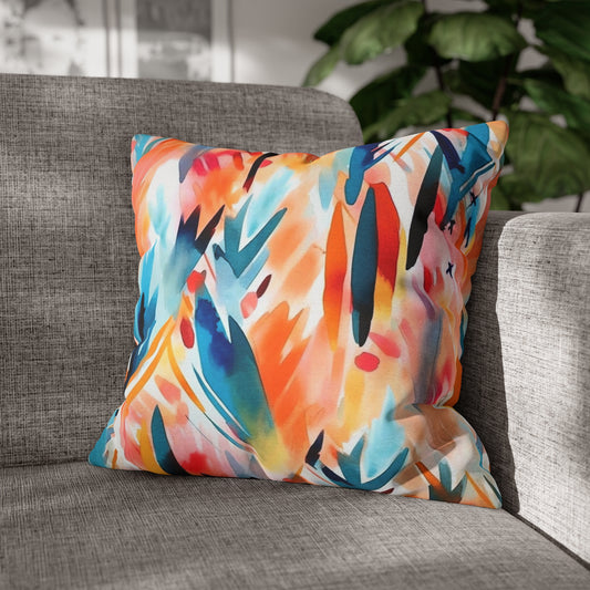 Boho Abstract Floral Throw Pillow Cover (05)