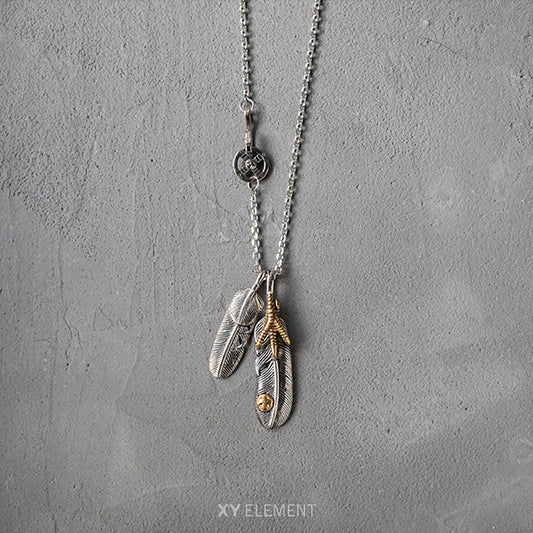 Goro's Style Eagle Claw Feather Stainless Steel Pendant Necklace