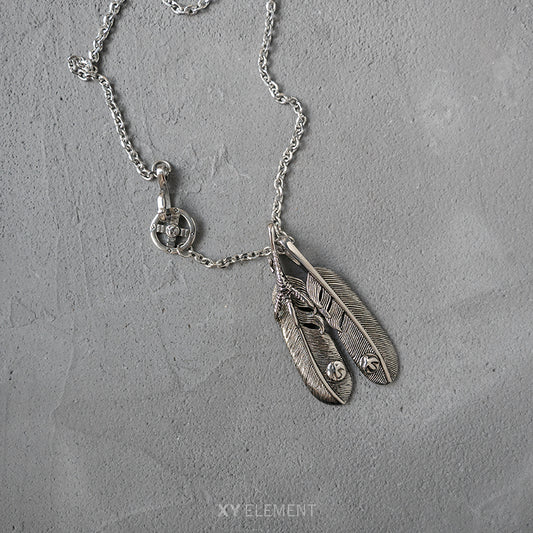 Takahashi Goro Style Stainless Steel Claw Feather Necklace