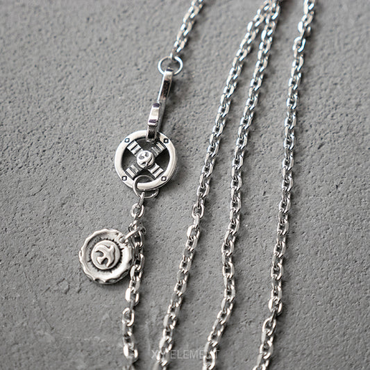 Stainless Steel Eagle Hook Cross Wheel Necklace Chain