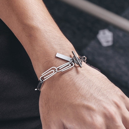 迴紋針串鍊 鈦鋼手鍊 B3042