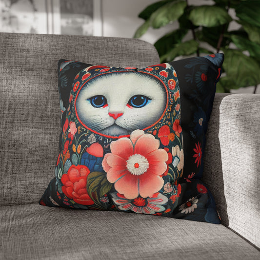 Matryoshka Cat Throw Pillow Cover (3)