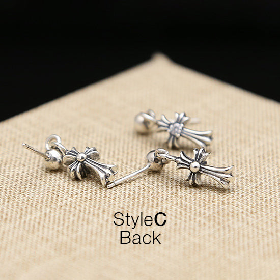 Mini Cross with CZ Stud Earrings