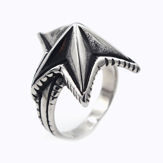 3D Star Stainless Steel Ring Starfish Inspired