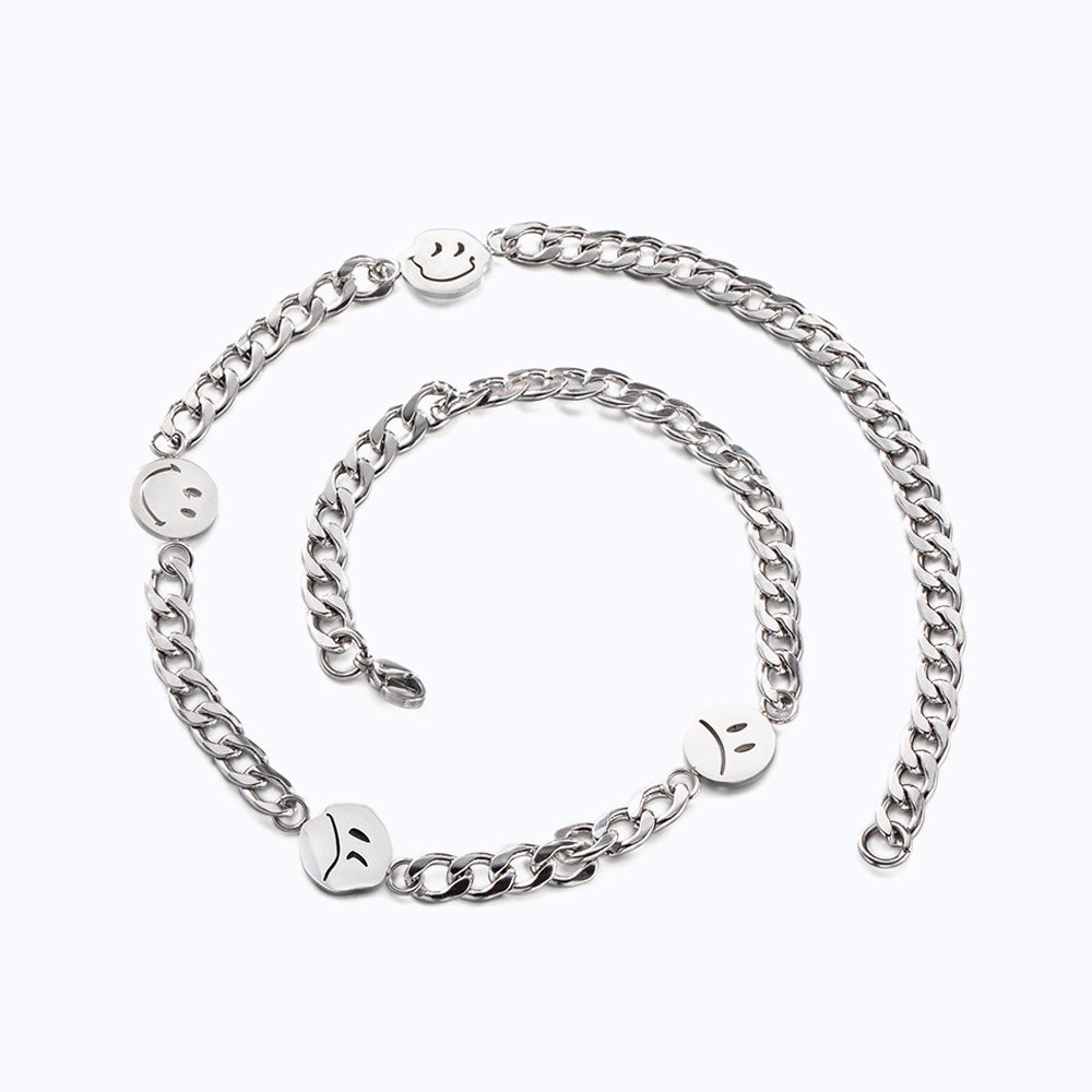 笑臉 Emoji TikTok IG INS 同款 嘻哈項鍊 N1024