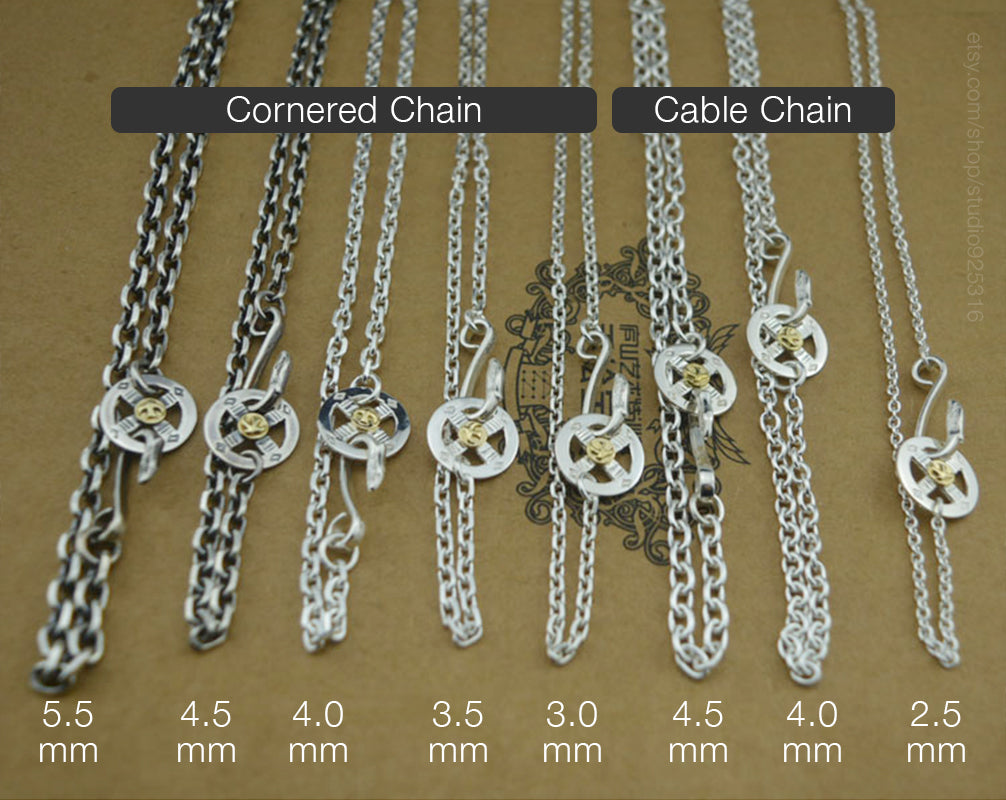 Goro's Style Silver Eagle Hook Cross Wheel 'Cornered' Chain Set – XY ELEMENT