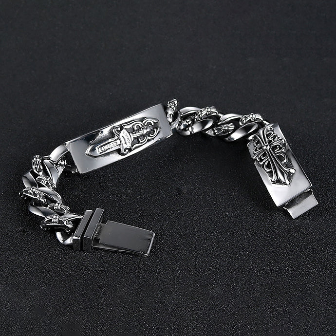 聖劍十字花古巴鍊 霸氣手鍊 B3035