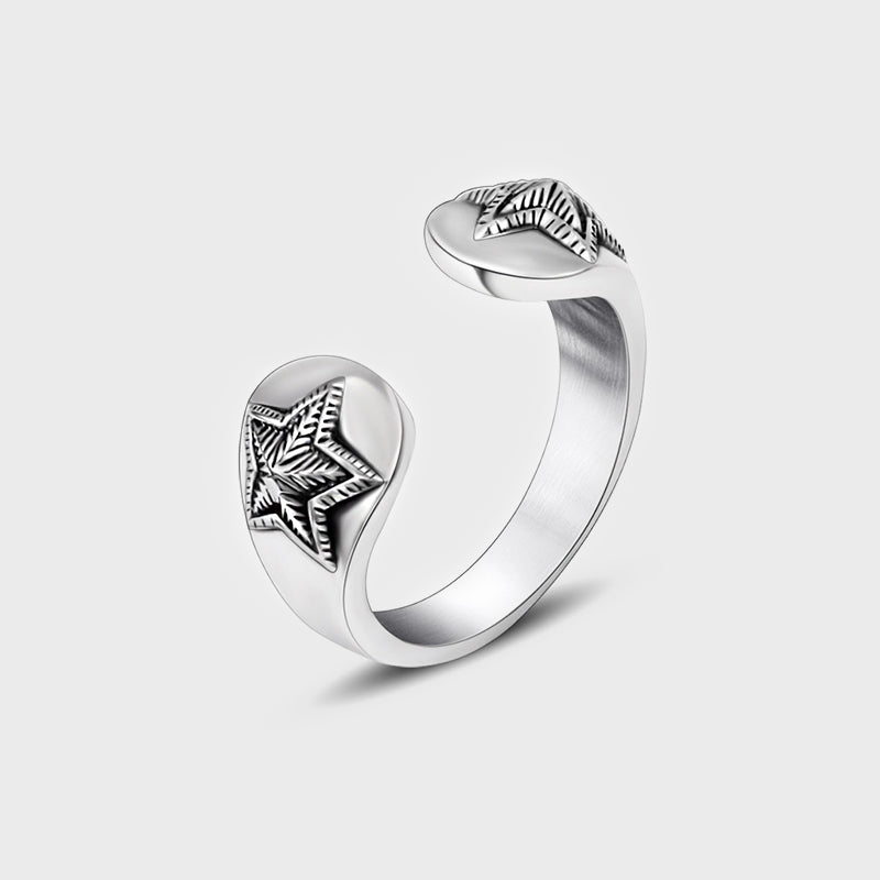 C★S風格 雙邊星星 開口戒指