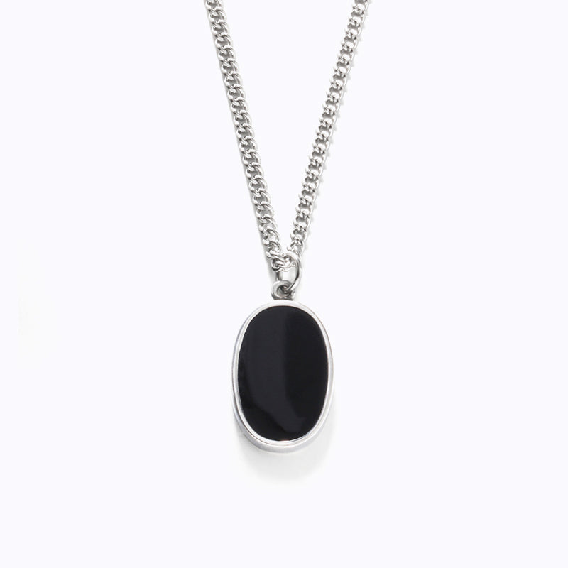 Minimalism Square Round Oval Shape Stainless Necklace Hip Hop K-Pop Style