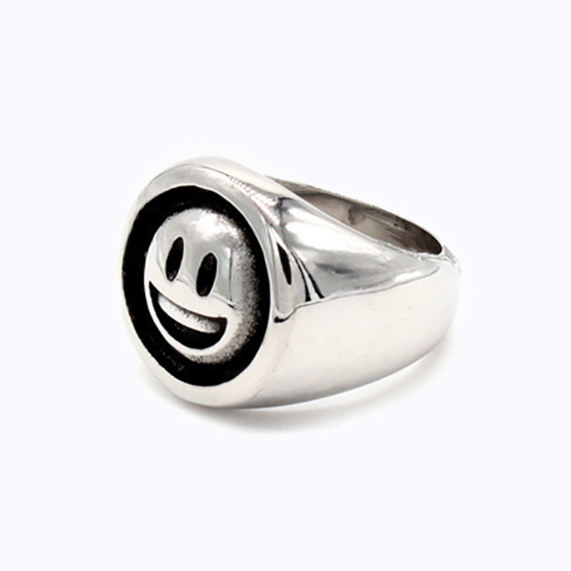 Emoji 立體快樂笑臉 印台式戒指 R2022