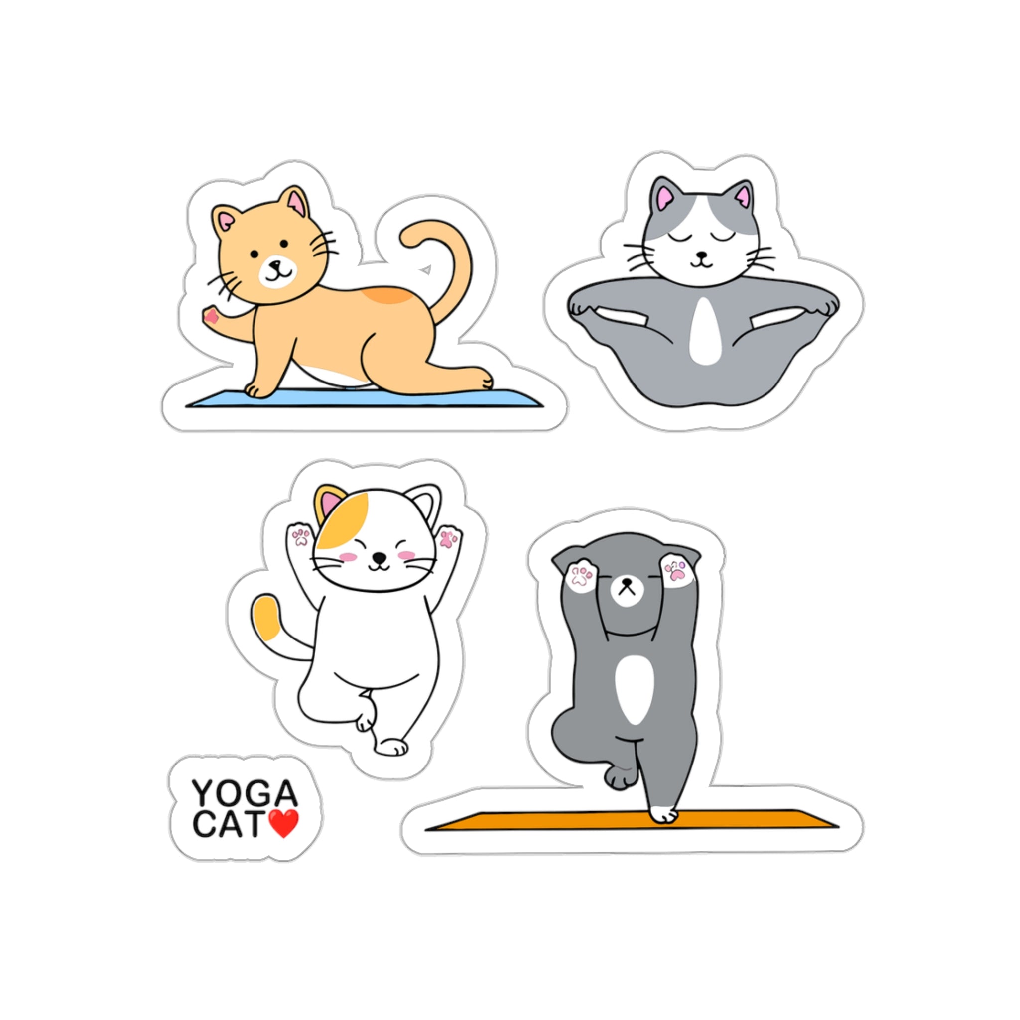 Printable Yoga Cats Stickers Digital Yoga Stickers Yoga Sticker Bundle Yogi  Stickers Cricut Cat Lover Digital Planner Sticker Set 