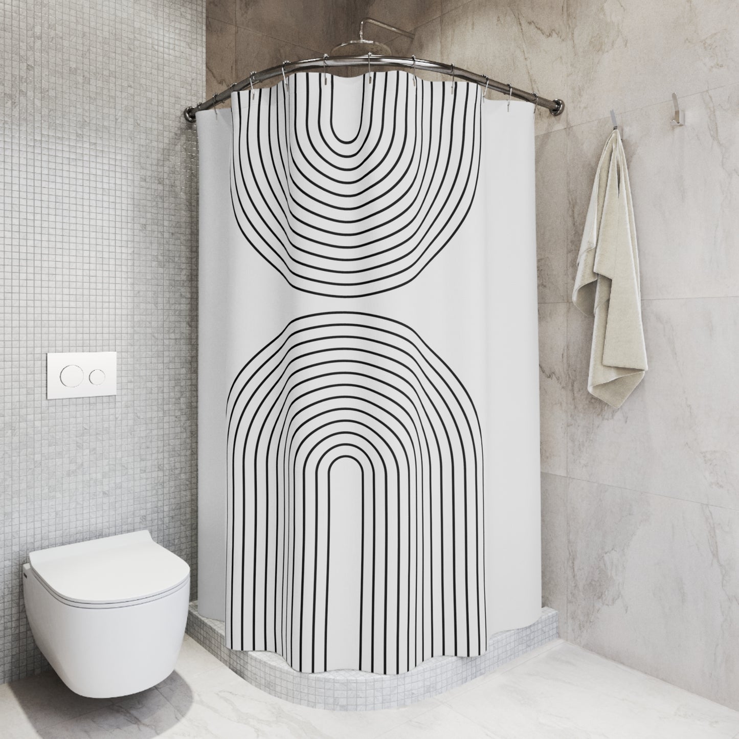 Boho Geometric Art Shower Curtain (2)