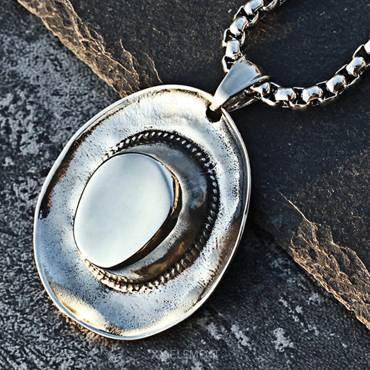 Cowboy Hat Stainless Steel Pendant Necklace