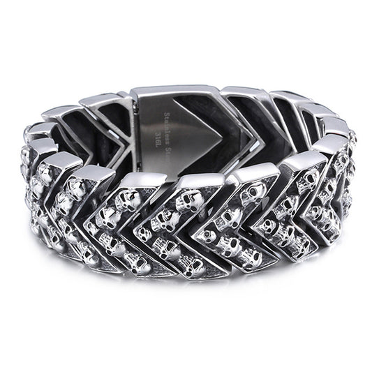Skull Arrow Chain Stainless Steel Bracelet