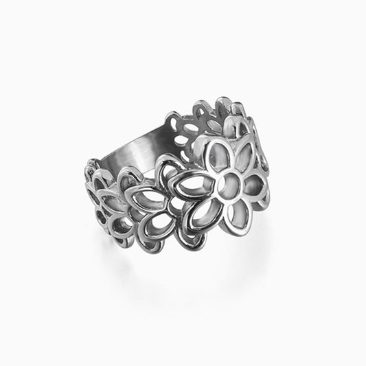 Stainless Steel Rosette Frida Ring