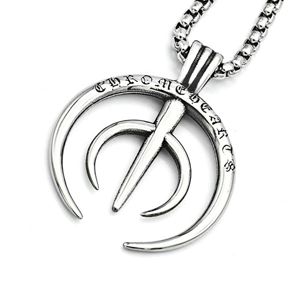 Fishing Spear Stainless Steel Pendant Necklace