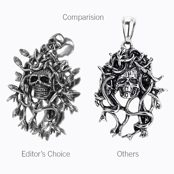 Medusa Skull Stainless Steel Pendant Necklace