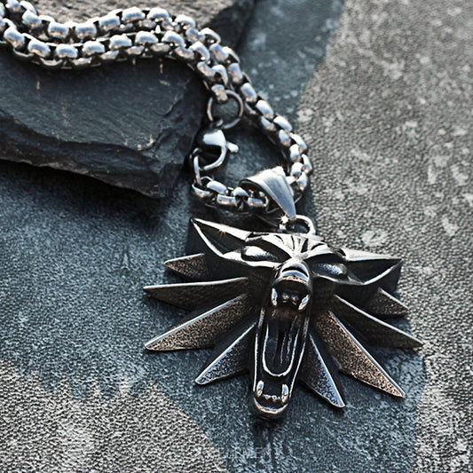 Wild Hunt Wolf Stainless Steel Pendant Necklace