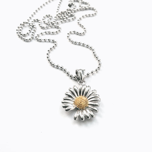 Stainless Steel Daisy Flower Necklace