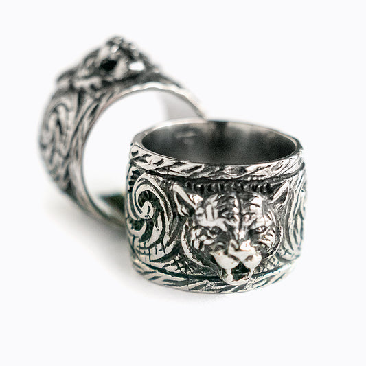 Leopard Tribal Stainless Steel Ring