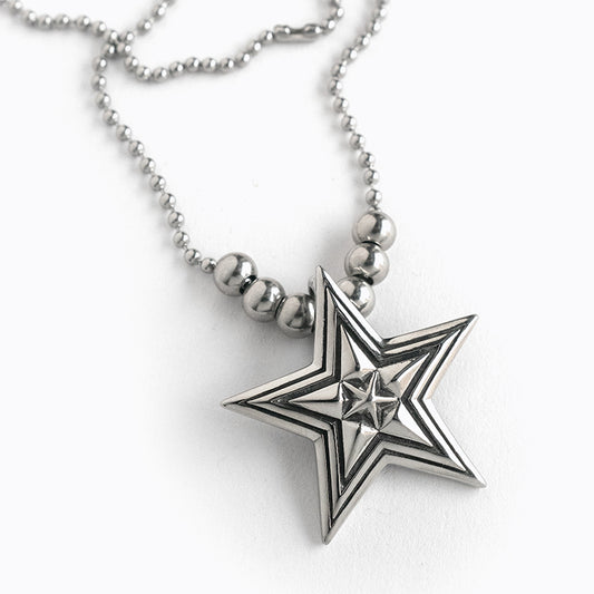 Star in Star Stainless Steel Necklace
