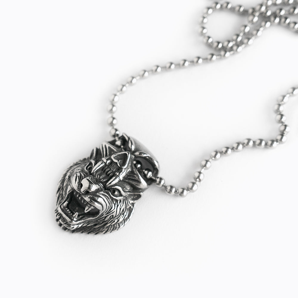 美洲虎 X 骷髏 部落風格項鍊 N1027