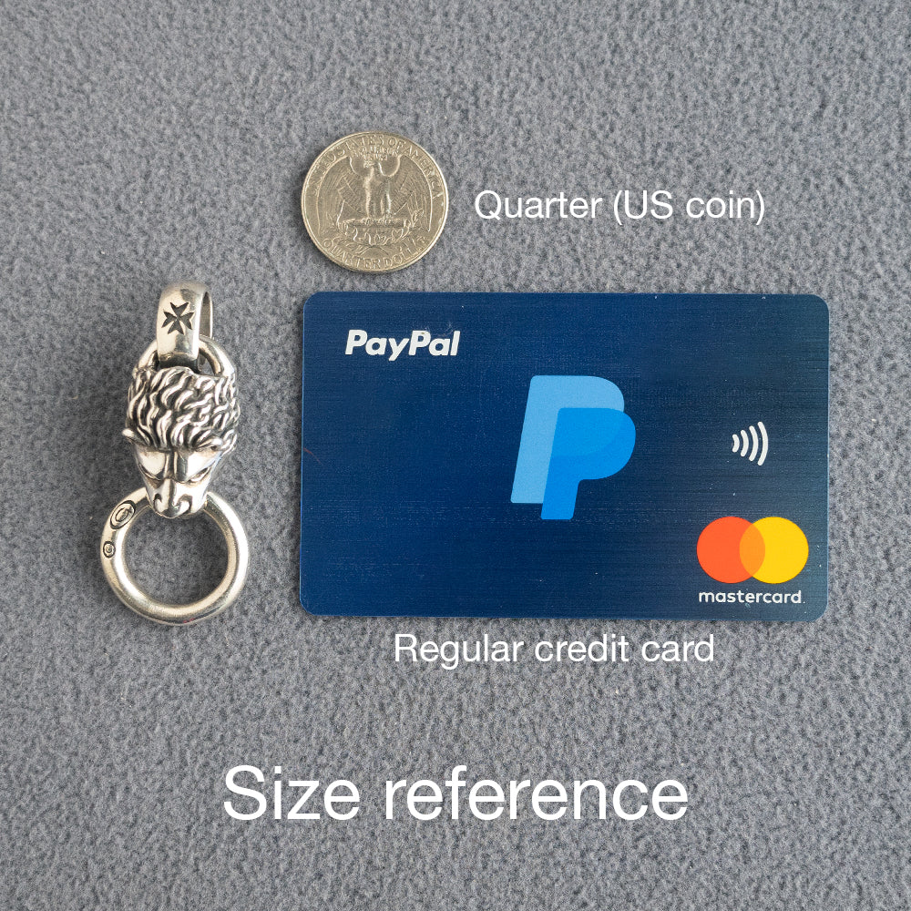 Silver Lion Pendant with Steel Necklace