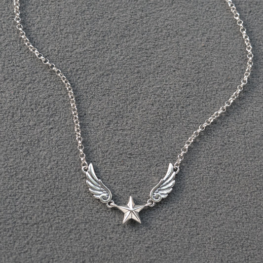 Angel Wing Star Necklace - KING BABY Style