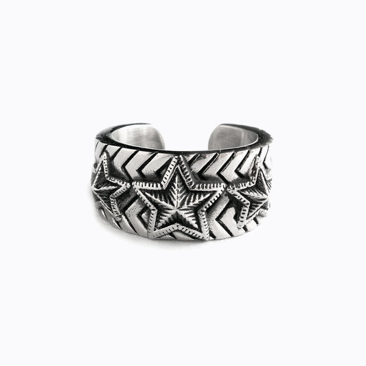 Three Star Wave Stainless Steel Ring