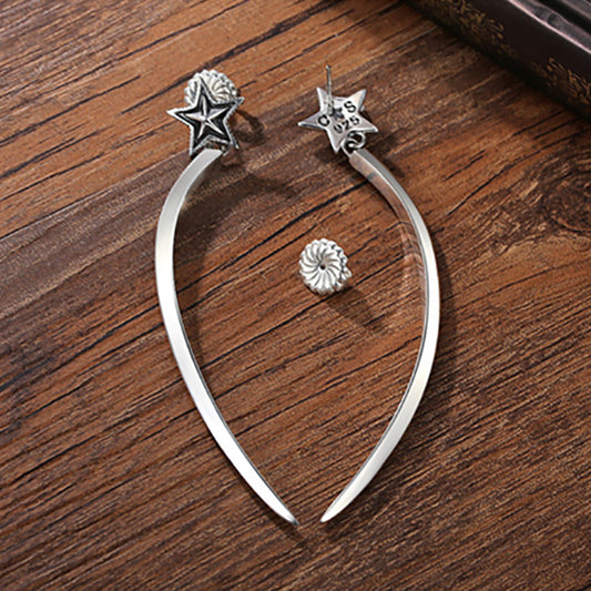Shooting Star Dangling 925 Sterling Silver Earrings