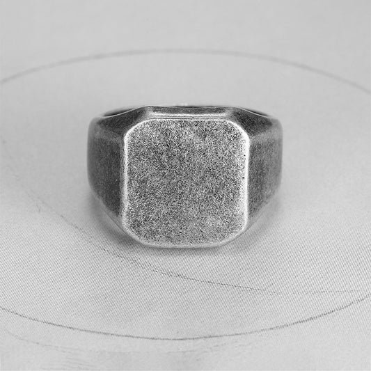 Square Signet Stainless Steel Minimalist Ring