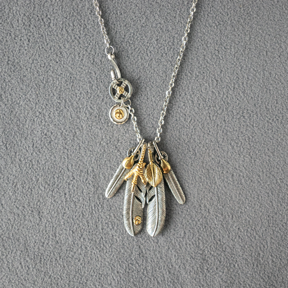Stainless Steel Feathers Eagle Hook Chain Necklace Set