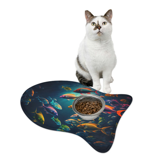 Colorful Fishes Cat Mat, Food Mat