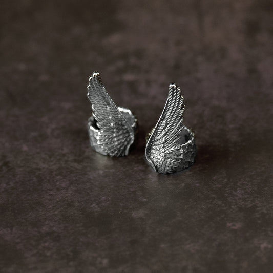 Angel's Wing Steel Ear Cuffs