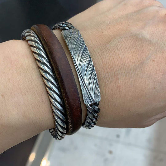 Minimalist Feather Curb Chain ZEN Bracelet