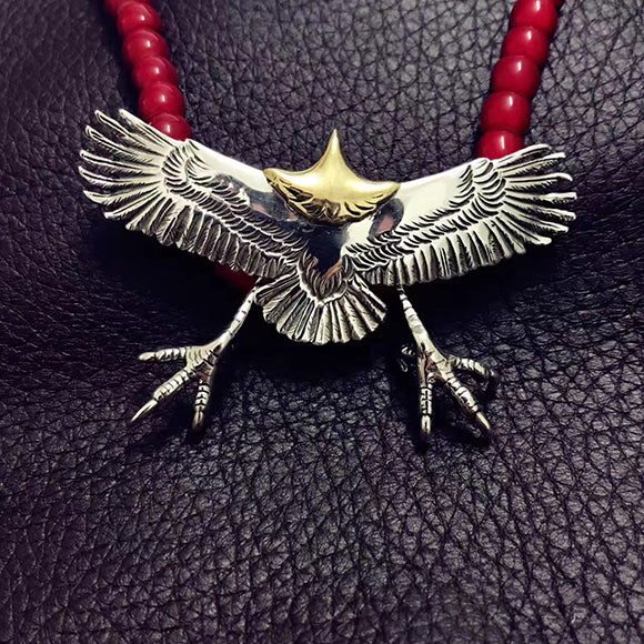Takahashi Goro’s Native American Style Spread Eagle Claw S925 Sterling Silver Necklace