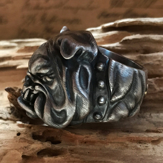 British Bulldog Solid S925 Sterling Silver Ring