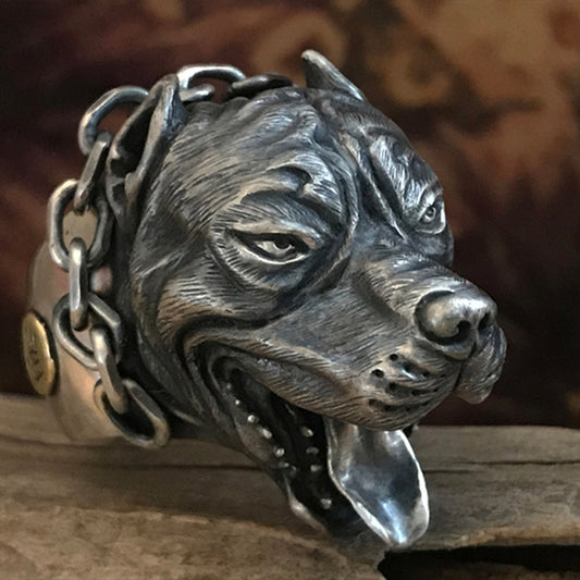 American Pit Bull Solid S925 Sterling Silver Ring