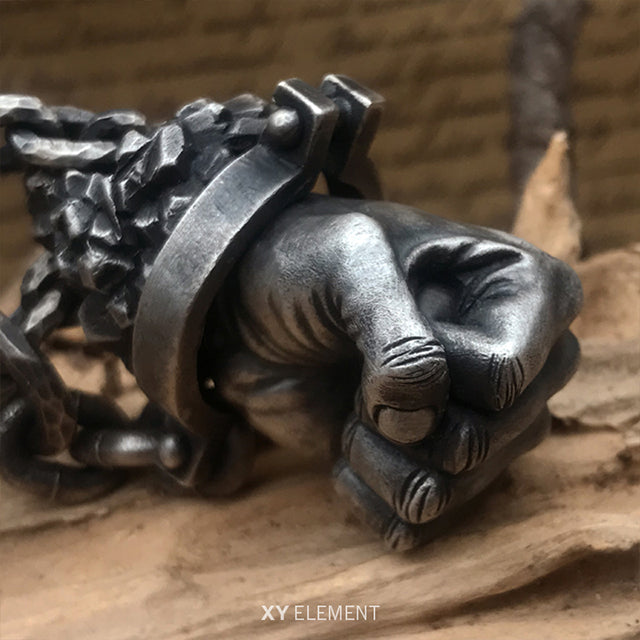 Fist of Fate Solid 925 Sterling Silver Pendant