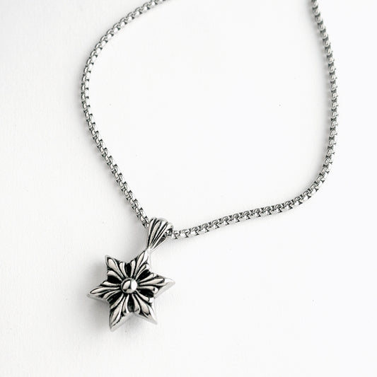 冰雪六芒星 克羅心風格 項鍊吊飾 N1003