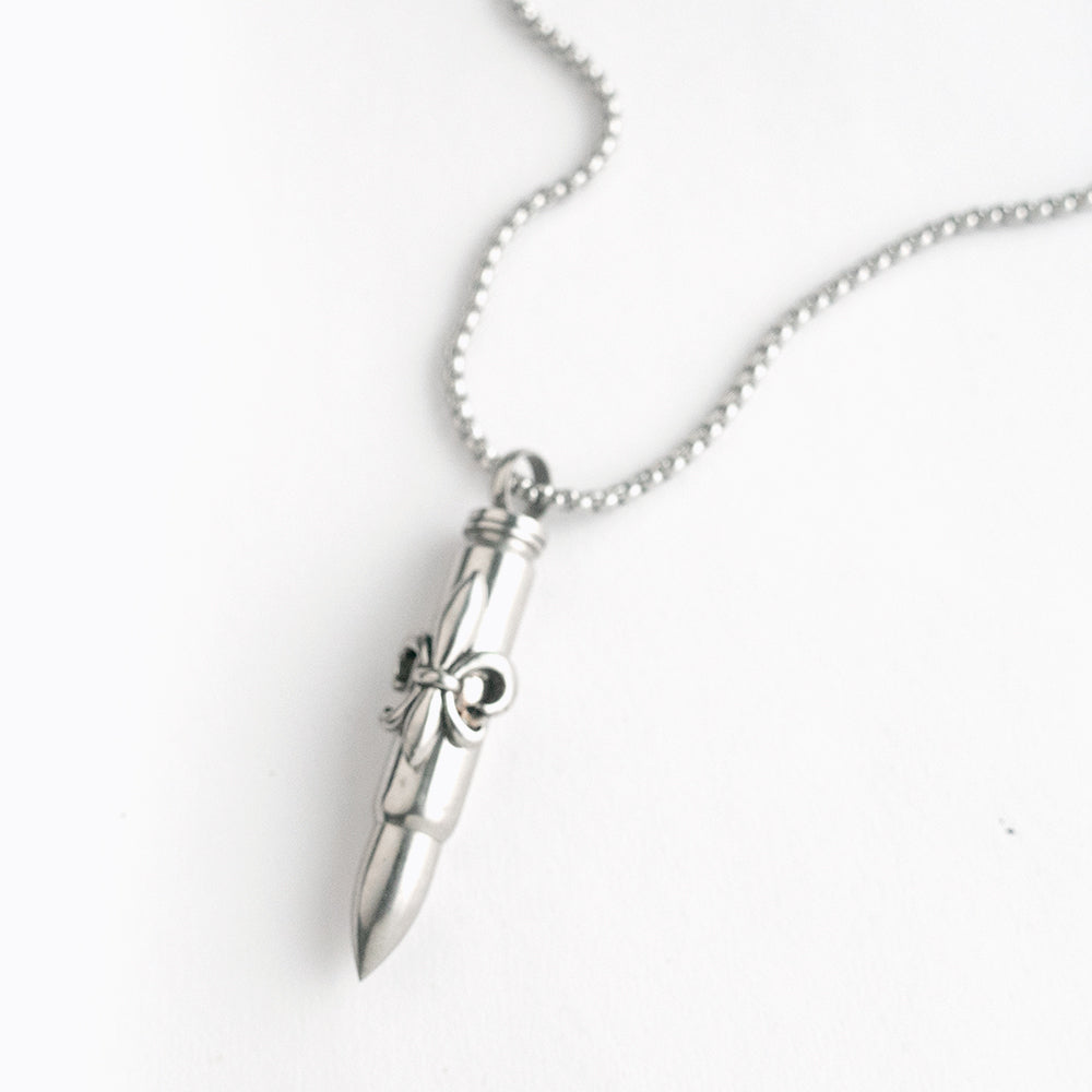 法國百合 Fluer De Lis 子彈頭吊飾項鍊 N1007