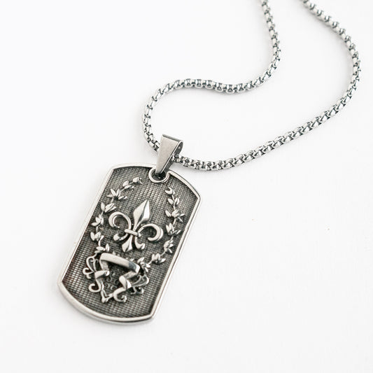 法國 百合花 鳶尾花 克羅心風格 項鍊吊飾 N1017