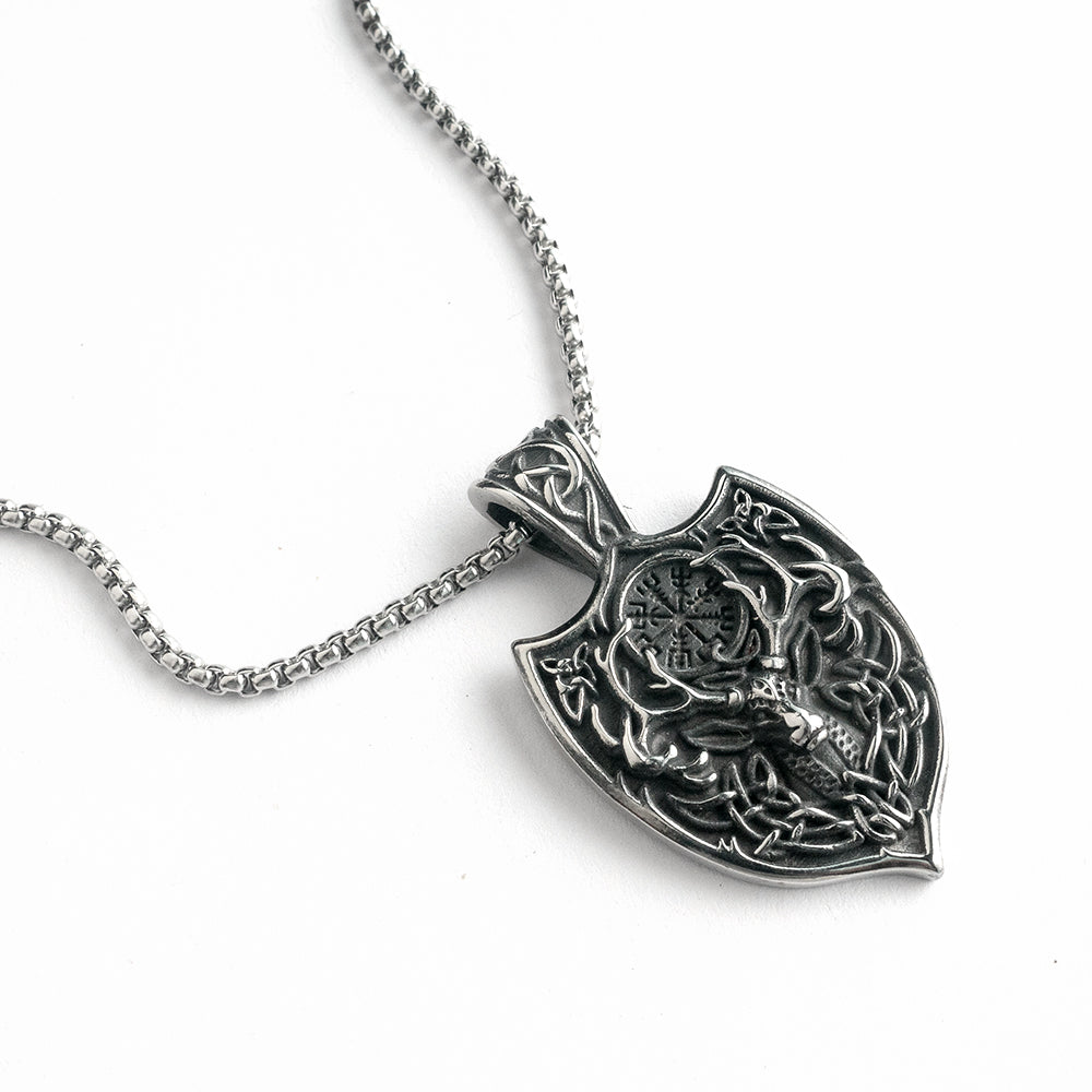 維京麋鹿盾牌項鍊 N1039