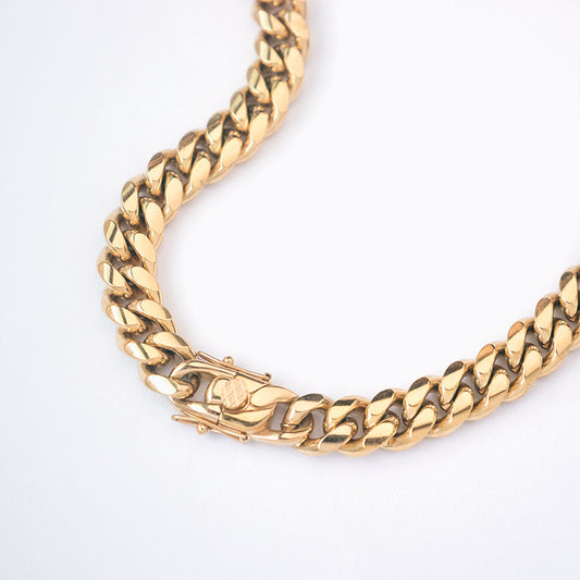 金色 12mm 古巴鍊 N1109