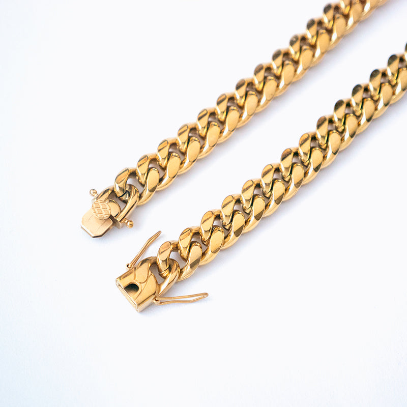 金色 12mm 古巴鍊 N1109