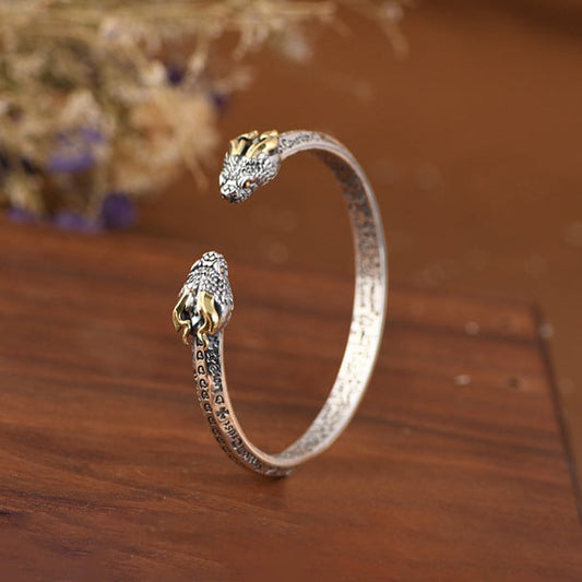 Norse Mythology Jörmungandr Serpent Cuff Bracelet, Vikings Jewelry